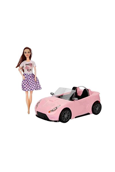 Genel Markalar Cindy My Cool Car - Pembe Araba-kahverengi Saçlı Bebek