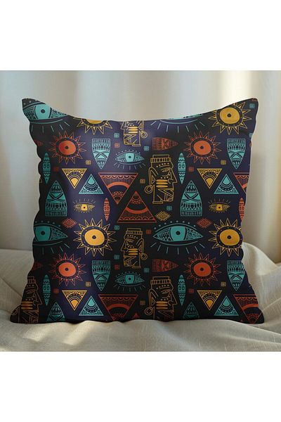 EJOYA Pernă din 4 piese și husă de pernă cu design etnic 45 cm 113844