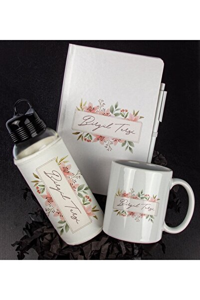 Genel Markalar Kişiye Özel Tasarım Defter Kalem Matara Ve Kupa Hediye Seti 10...