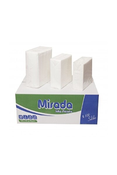 Mirada Garson Katlama Peçete 33x33 Peçete Çift Kat 100'lü 12 Paket 1 Koli