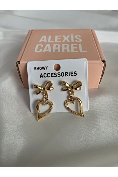 Alexis Carrel Vintage Bow Heart Dangle Earrings