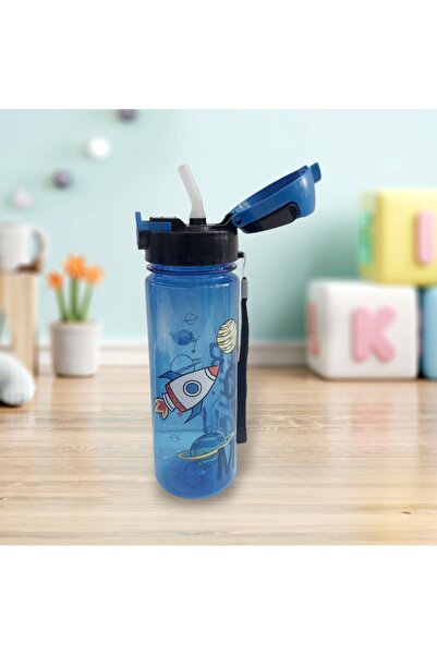 AHİR TİCARET 700 ml First Teaching Water Bottle with Straw - for Children