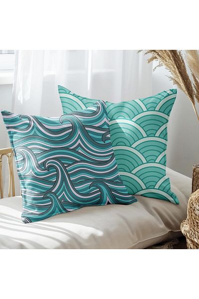 EJOYA 45cm Wave Design 2-piece Pillow and Throw Pillow Set - 113469