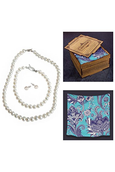 EJOYA Kişiye Özel Kutuda Gerçek Doğal Inci Takım 113249