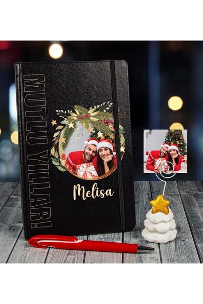 EJOYA Yeni Yıla Özel Defter Kalem Ve Fotoğraflı Çam Ağacı Notluk Hediye Seti 91101