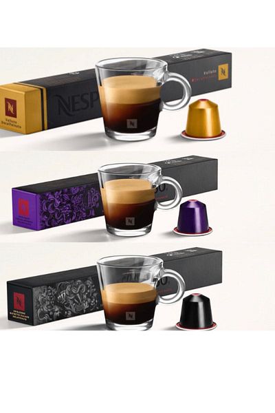 Nespresso Decaffeinato Set of 3, Ristretto,volluto,arpeggio Decaffeinato, Crnky