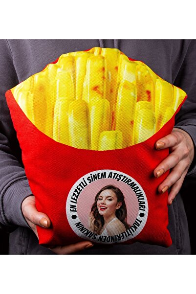 EJOYA Kişiye Özel Fotoğraflı Ve Mesajlı Patates Kızartması Şirin Yastık 107113