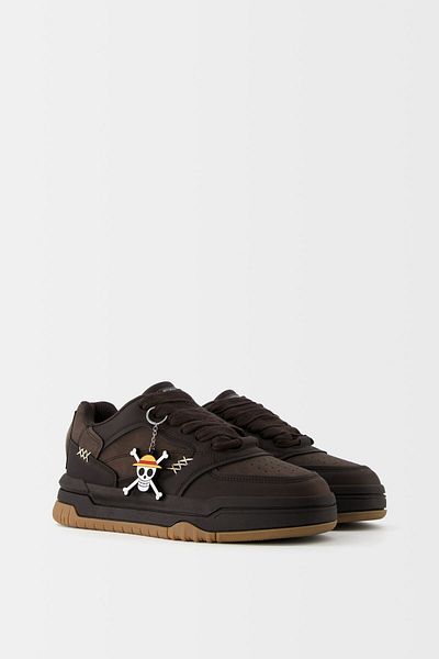 Bershka One Piece Skater Sneakers with Keychain Detail