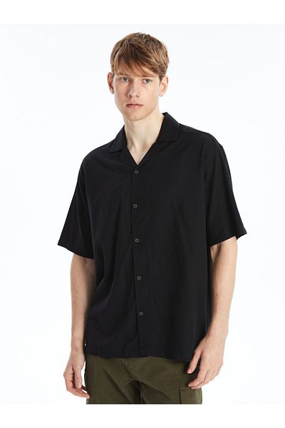 LC Waikiki Men's Gabardine Shirt - Regular Fit, Short Sleeve