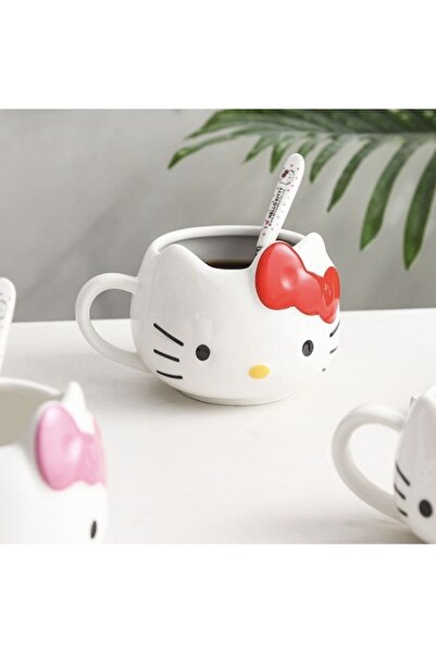 SWEETSWORLD Porselen 3D Hello Kitty Tasarım Kupa Bardak