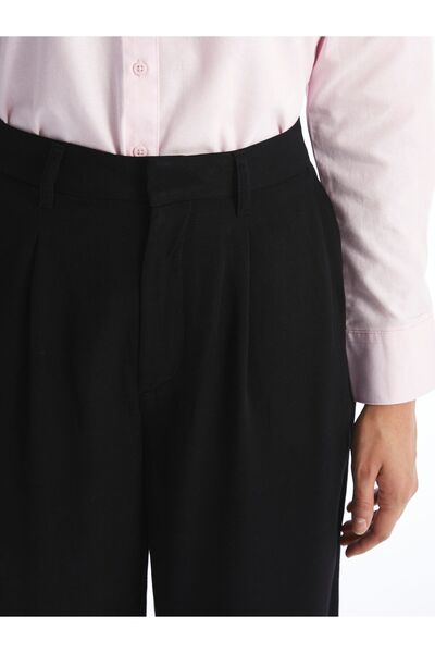 LC Waikiki Linen BlenDeD Straight Cut Loose Fit Women's Trousers