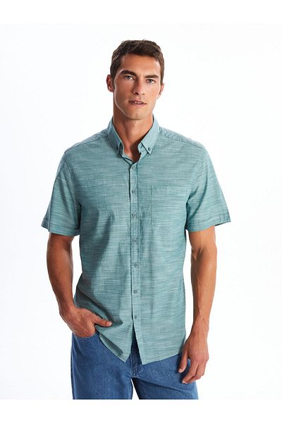 LC Waikiki Pánská popelínová košile – Regular Fit, Krátký rukáv