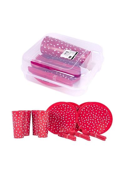 Mim Life Picnic Set 21 Pieces Polka Dot with Bag