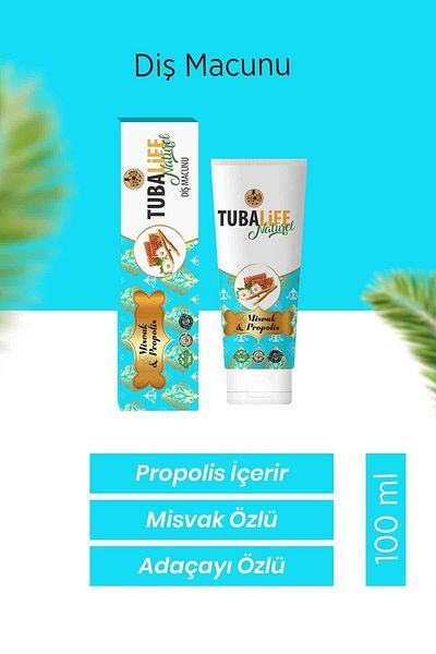 TUBALİFE معجون أسنان تيوباليفي طبيعي - مستخلص المريمية، ميسفاك، دنج 100 مل/140 جم