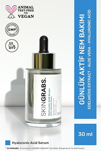 SkinGrabs.Skincare Yüksek Nem ve Onarım Sağlayan Organik Hyalüronik Asit Serum