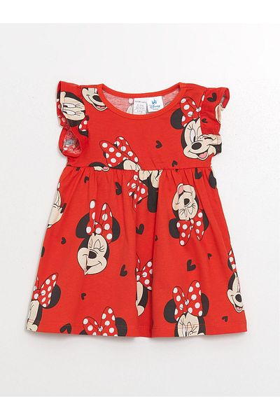 LC Waikiki Minnie Mouse Pattern LCW Baby Girl Dress - Crew Neck, Sleeveless, Set of 2
