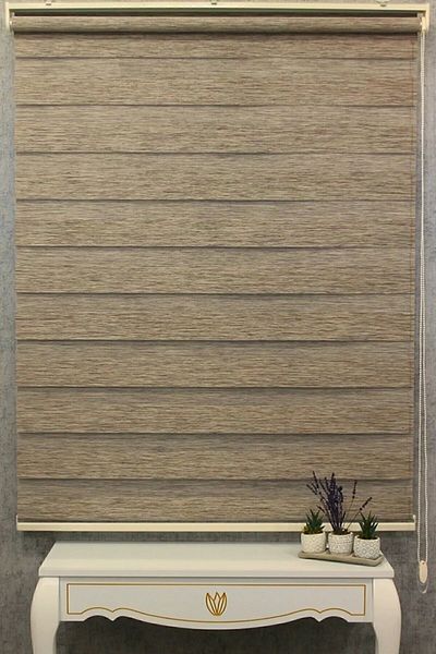 NetworkAvm Zebra Patterned Imported Bamboo - Thick Brown Roller Blinds Eteüi, 1St Quality Aluminum Case Metal