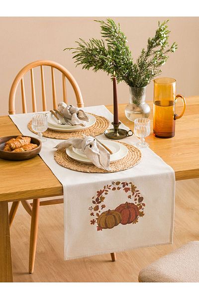 LC Waikiki Ecru Runner - Pumpkin Printed, 45X150 Cm, City