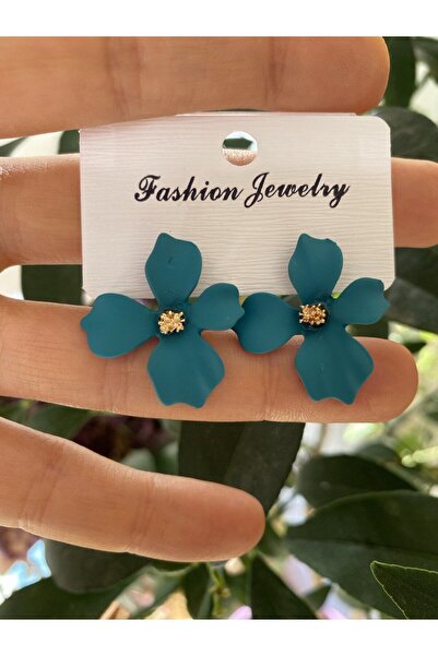 Arescollection FLOWER MOTIF A QUALITY WOMEN'S EARRINGS WITH STEEL BACKS