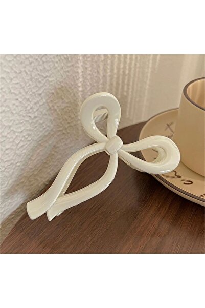 Monalisa Kadın Krem Büyük Boy Fiyonk Toka (11cm)