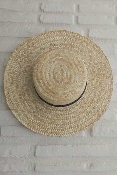 MYZİ STORE Beige Straw Hat Knitted Straw