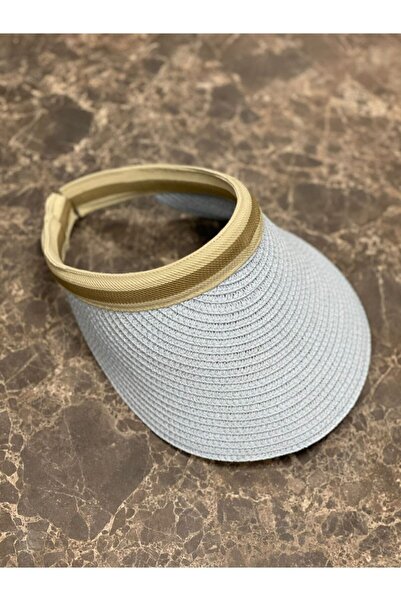 Genel Markalar Kadın Tepesi Açık Hasır Bebe Mavi Vizör & Tenisçi Şapka / Siperlik