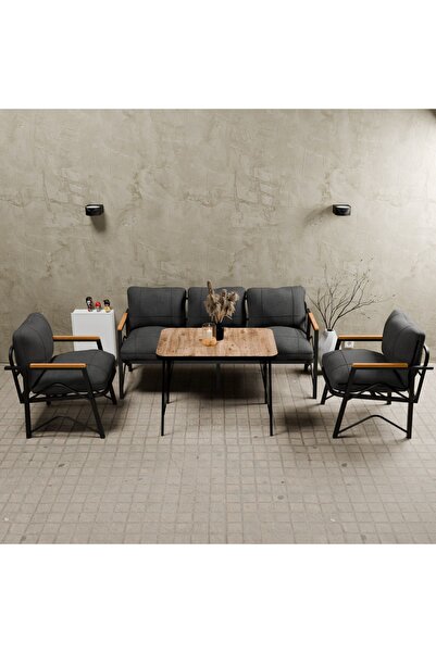 MB GARDEN FURNITURE Simetri Model, Balkon, Bahçe, Cafe, Metal Koltuk Takımı, ...