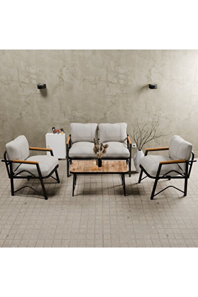 MB GARDEN FURNITURE Simetri Model, Balkon, Bahçe, Cafe, Metal Koltuk Takımı, ...