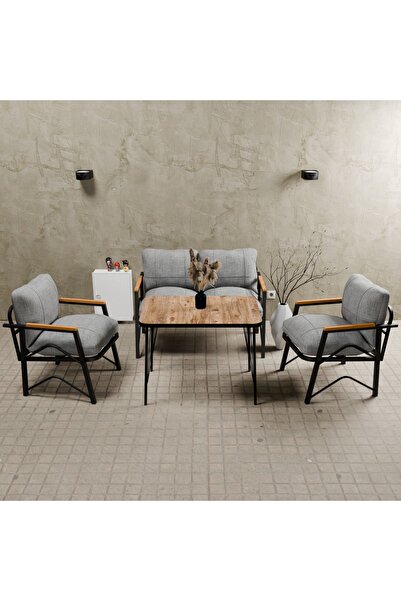 MB GARDEN FURNITURE Simetri Model, Balkon, Bahçe, Cafe, Metal Koltuk Takımı, ...