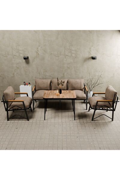 MB GARDEN FURNITURE Simetri Model, Balkon, Bahçe, Cafe, Metal Koltuk Takımı, ...