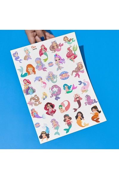 Crafto سلسلة ملصقات مطبوعة على شكل حورية البحر - مجلة رصاصة، سجل قصاصات، مخطط جدول الأعمال