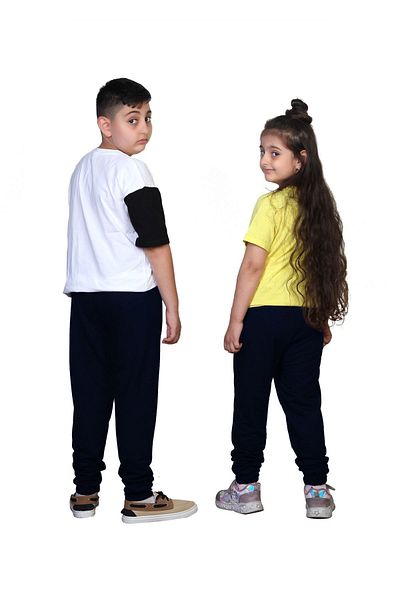 modaeymen 2 Thread Girls' and Boys' Compatible Navy Blue Color Sweatpants