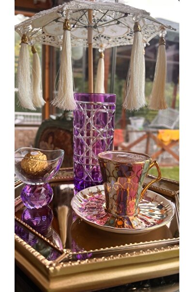 Handmade ESTERHOMEDECOR 6 kişilik porselene kahve fincan takımı cup set