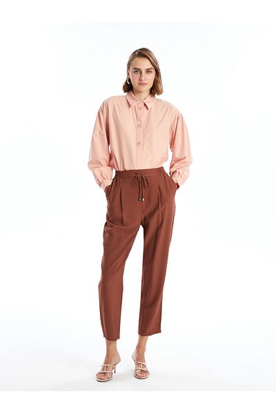LC Waikiki Women's Trousers - Carrot Cut, Elastic Waist