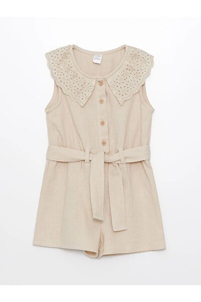 LC Waikiki سالوبيت بيج للفتيات الصغيرات - رقبة دائرية، بدون أكمام