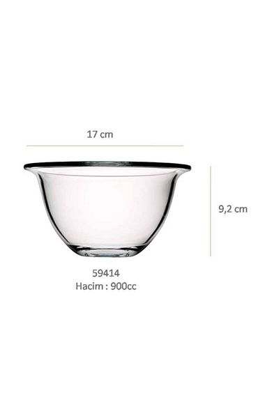 Paşabahçe Borcam 59414-59514 Glass Bowl Oven Bowl Set of Two