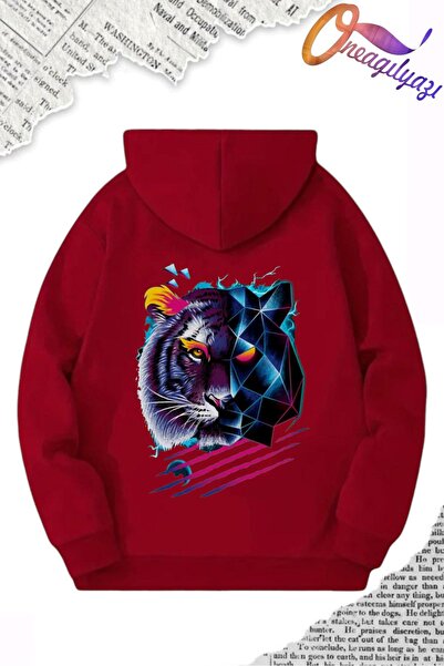 oneagılyazı سويت شيرت مطبوع بغطاء للرأس