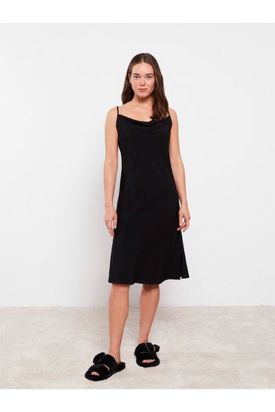 LC Waikiki Straight Strap Draped Collar Women's Nightgown