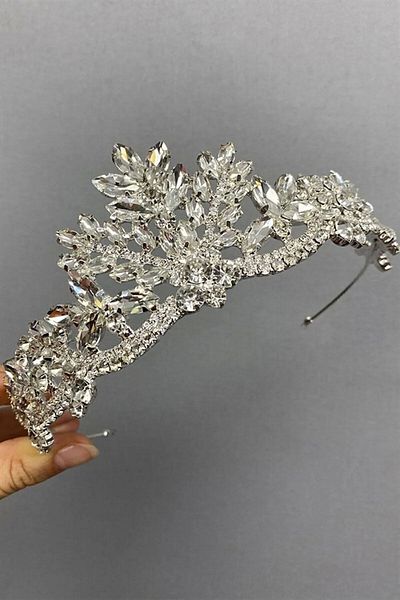 YAĞIZ BİJUTERİ Berlin - Coroana de mireasa din cristal de piatra de sticla