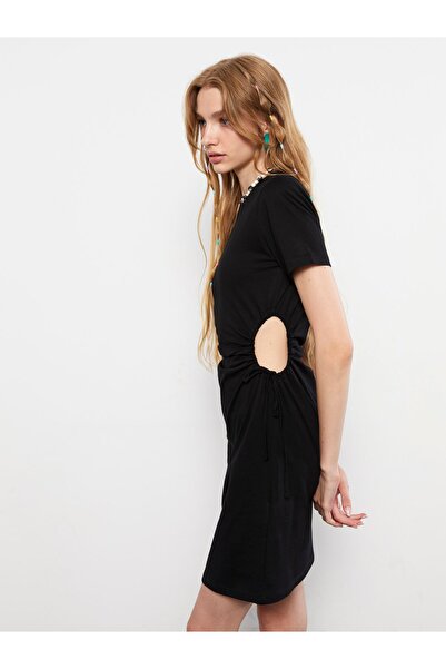 LC Waikiki Women's Bodycon Dress - Crew Neck, Solid Cut, Short Sleeve