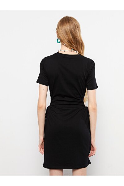 LC Waikiki Women's Bodycon Dress - Crew Neck, Solid Cut, Short Sleeve