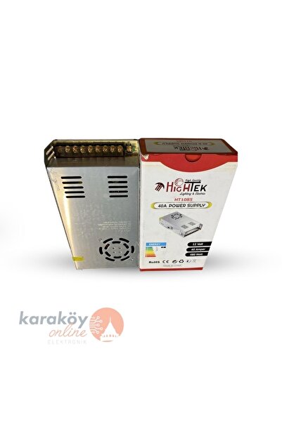 Hightek 12v 40a Adaptör - 12 Volt 40 Amper 500 Watt Metal Kasa Trafo Led - Ka...