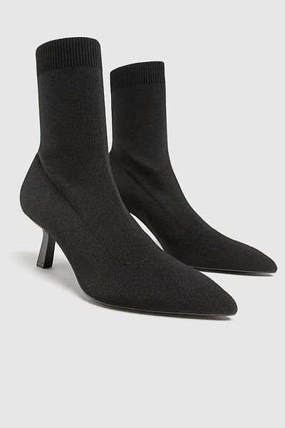 DUXAL SHOES Μαύρα Stretch μποτάκια με τακούνι