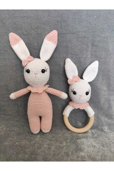 ElisaToys Amigurumi Rabbit Toy Rattle Set