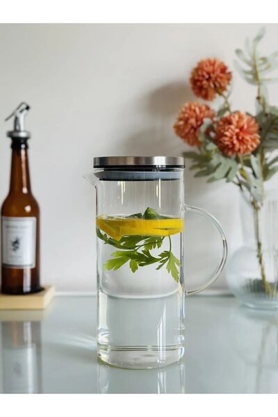 Balsa Grup Borosilikat Cam Metal Kapaklı Ölçü Sürahisi 1100 ml