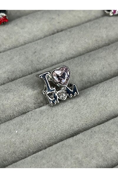 asaf İ love mom charm | gümüş kaplama