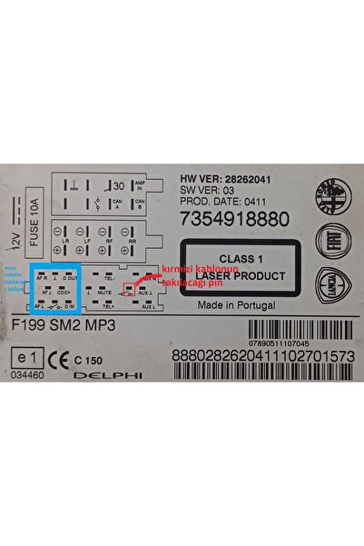 Class doblo linea DELPHİ marka teypler için bluetooth aux çıkmayan!!!!!