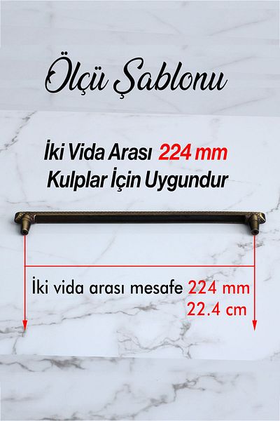 Badem10 Decor antic, metal galben antic, 224 mm, mobilier, sertar de bucătărie, dulap, mâner dulap, mânere
