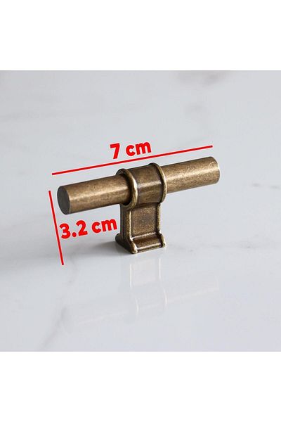 Badem10 Hisar Antique Antique Yellow Metal Button Single Screw Mobilier Bucătărie Sertar Dulap Mâner Mâner