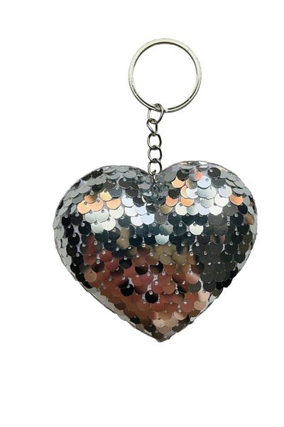 GALATA GIFT Μπρελόκ με παγιέτες καρδιά 13 cm - Αξεσουάρ τσάντας με μαλλί εσωτερικά